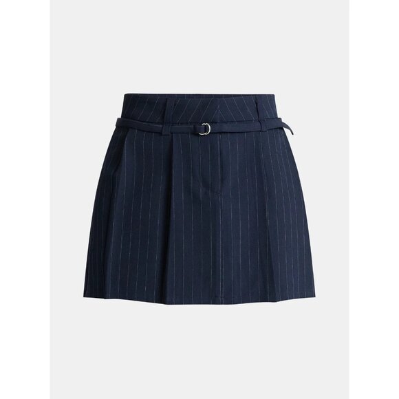 No Boundaries Women's Pleated Mini Skirt, Size M (8-10), Navy, Belted, Casual, - Picture 4 of 4